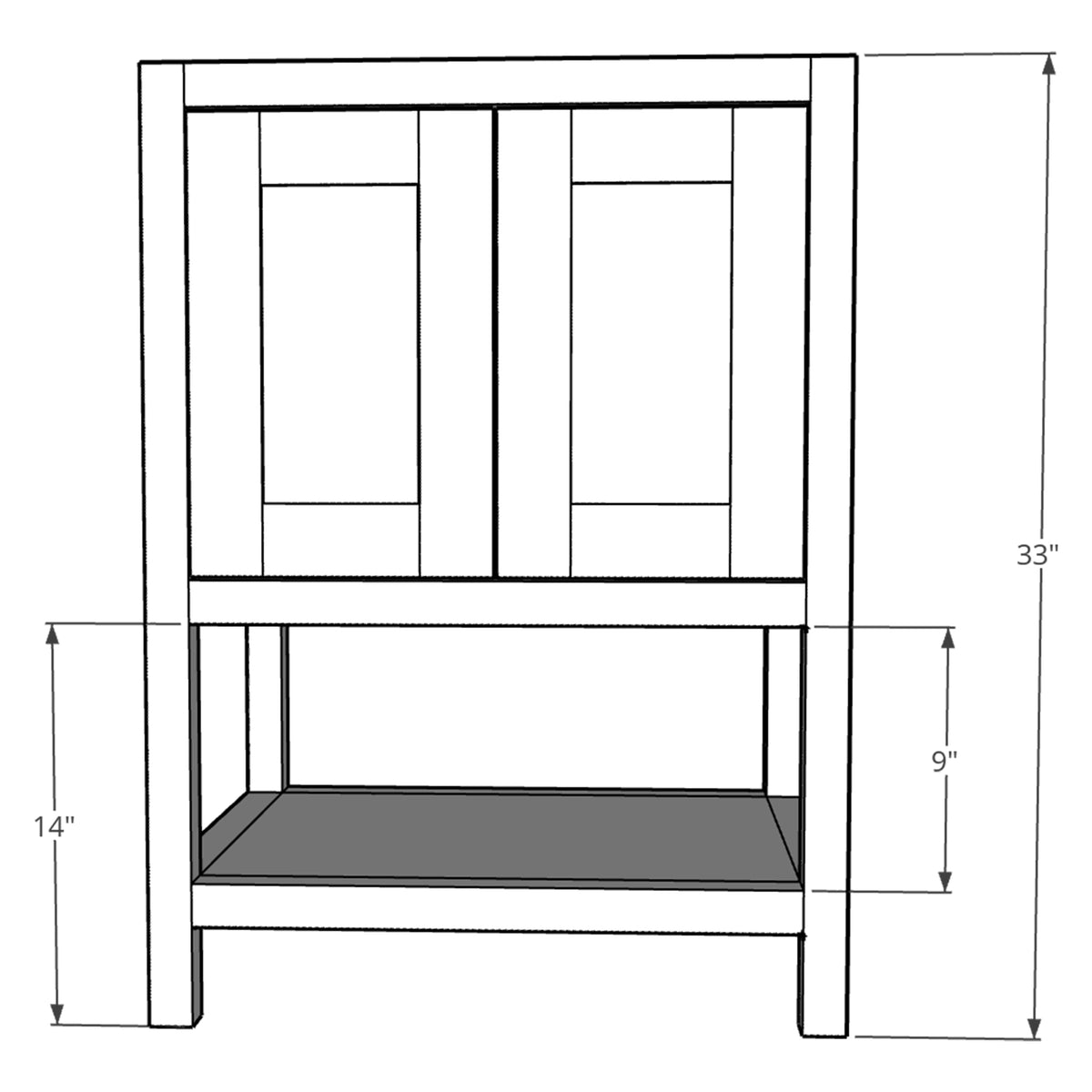 DIY Open Shelf Vanity With Free Plans